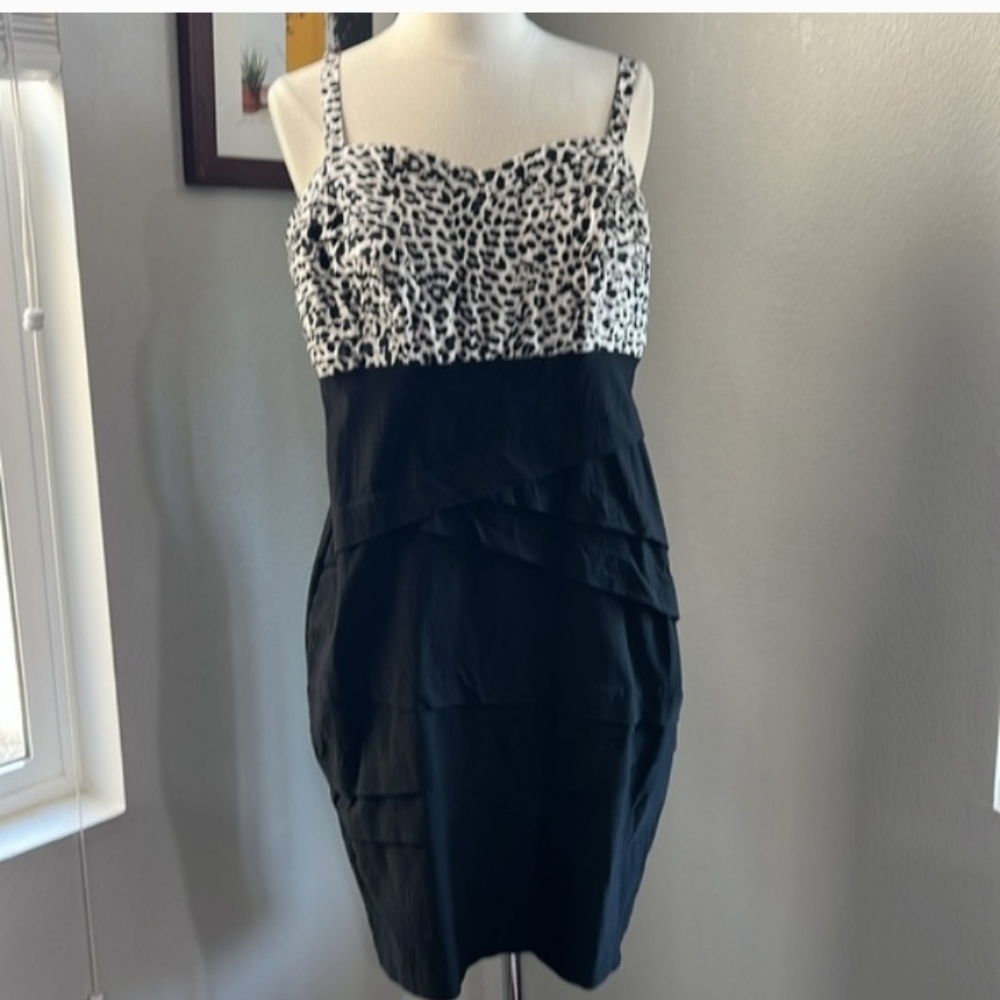 Torrid Black & White Leopard Bustier Dress - Women's Sleeveless Dress